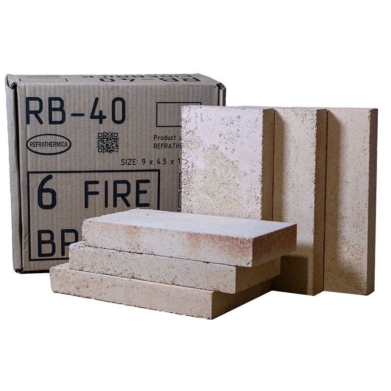 RTH-USA RB-40 Fireclay Refractory Bricks (box of 6)