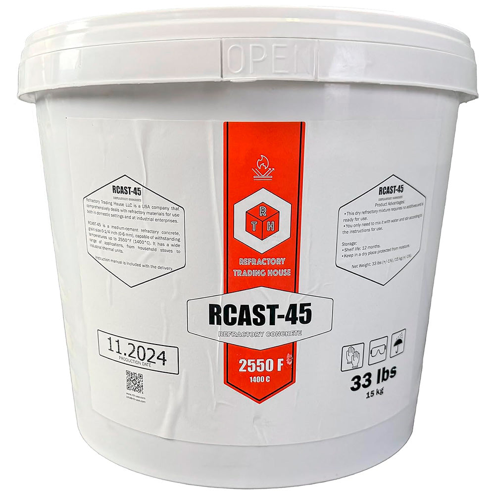 RCAST-45 Medium Cement Refractory Concrete 33 lb