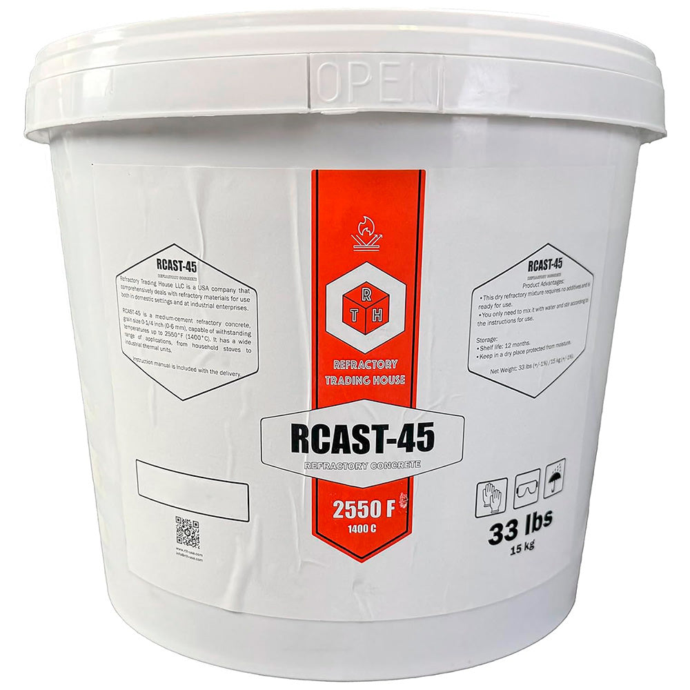 RTH-USA RCAST-45 Medium Cement Refractory Concrete 33 lb