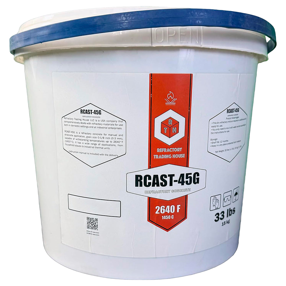 RTH-USA RCAST-45G Medium Cement Refractory Gunning Concrete 33 lb