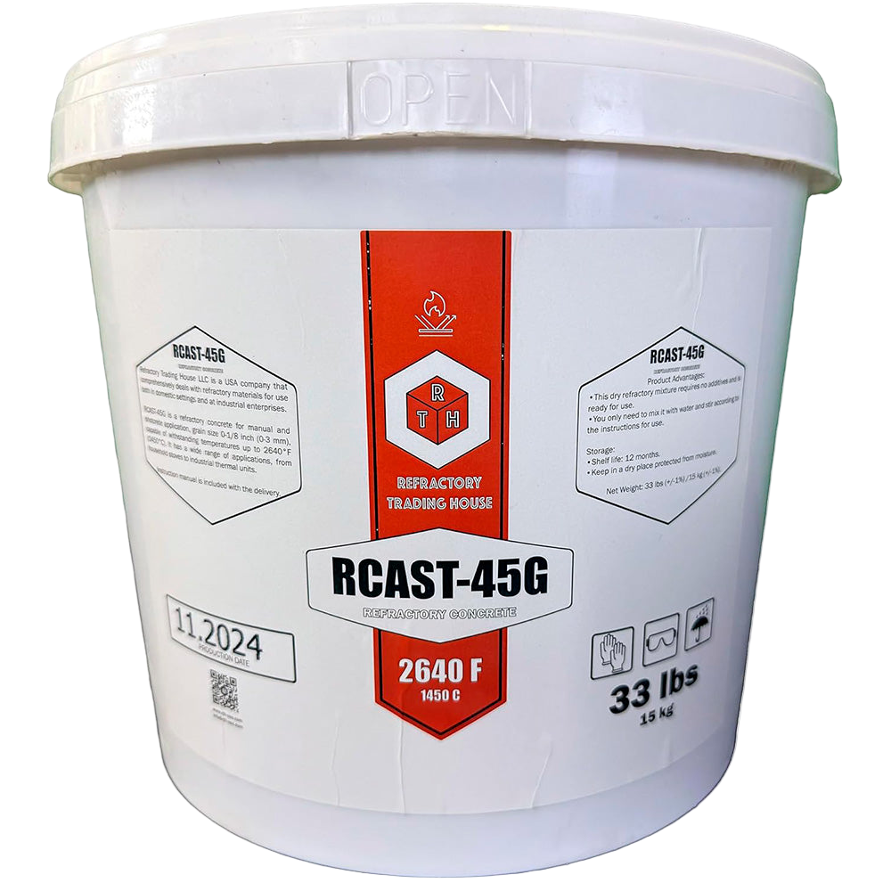 RTH-USA RCAST-45G Medium Cement Refractory Gunning Concrete 33 lb