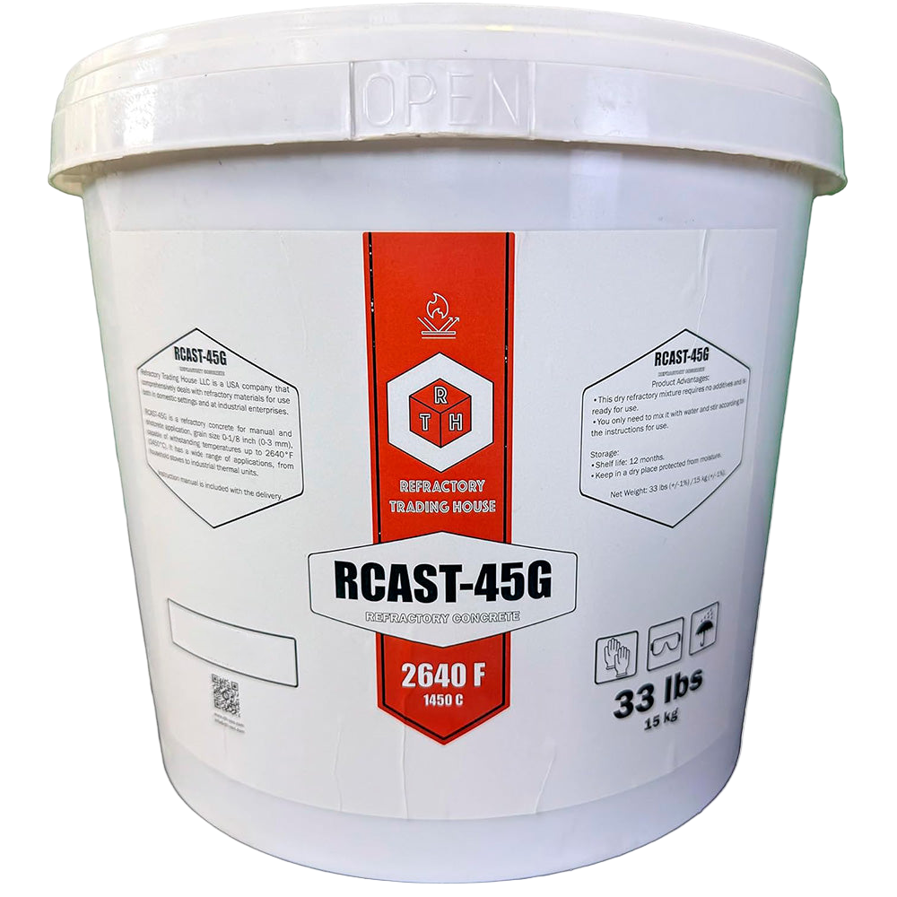 RTH-USA RCAST-45G Medium Cement Refractory Gunning Concrete 33 lb