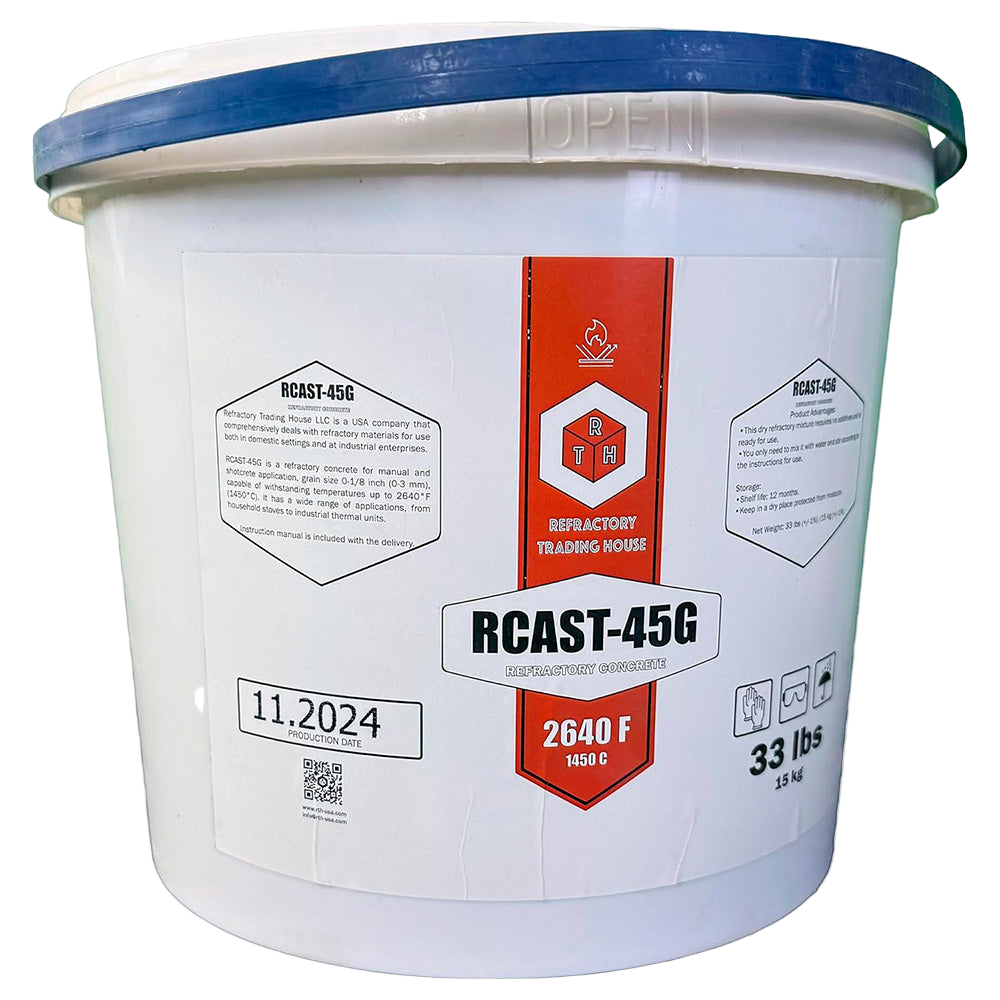 RTH-USA RCAST-45G Medium Cement Refractory Gunning Concrete 33 lb