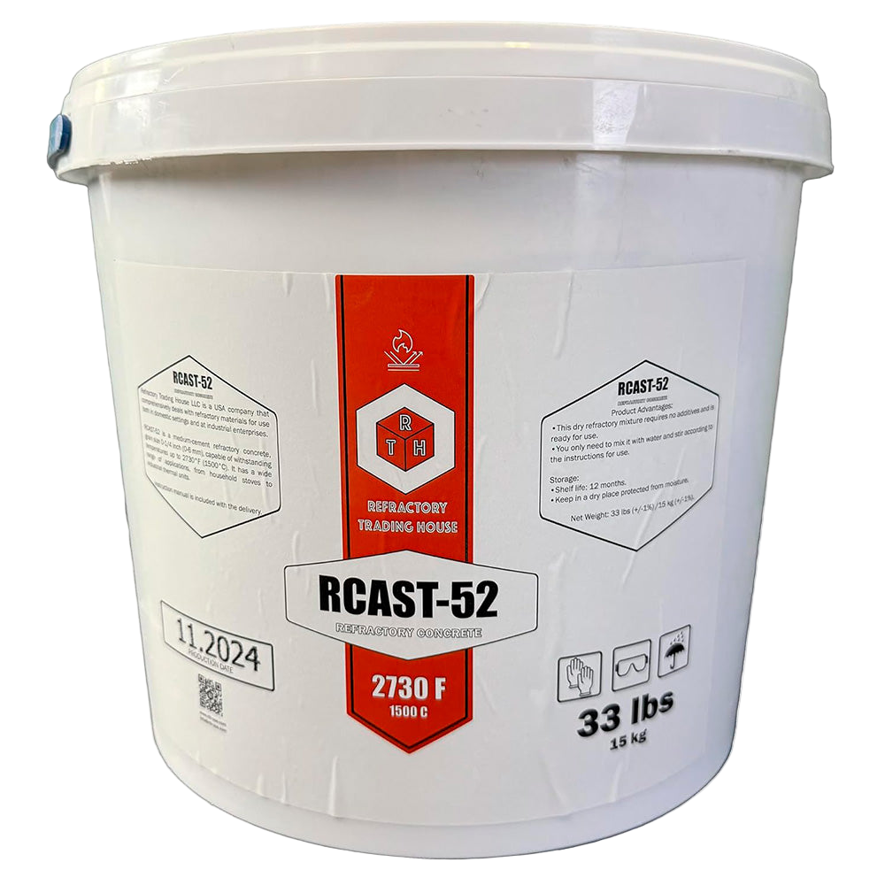 RTH-USA RCAST-52 Medium Cement Refractory Concrete 33 lb