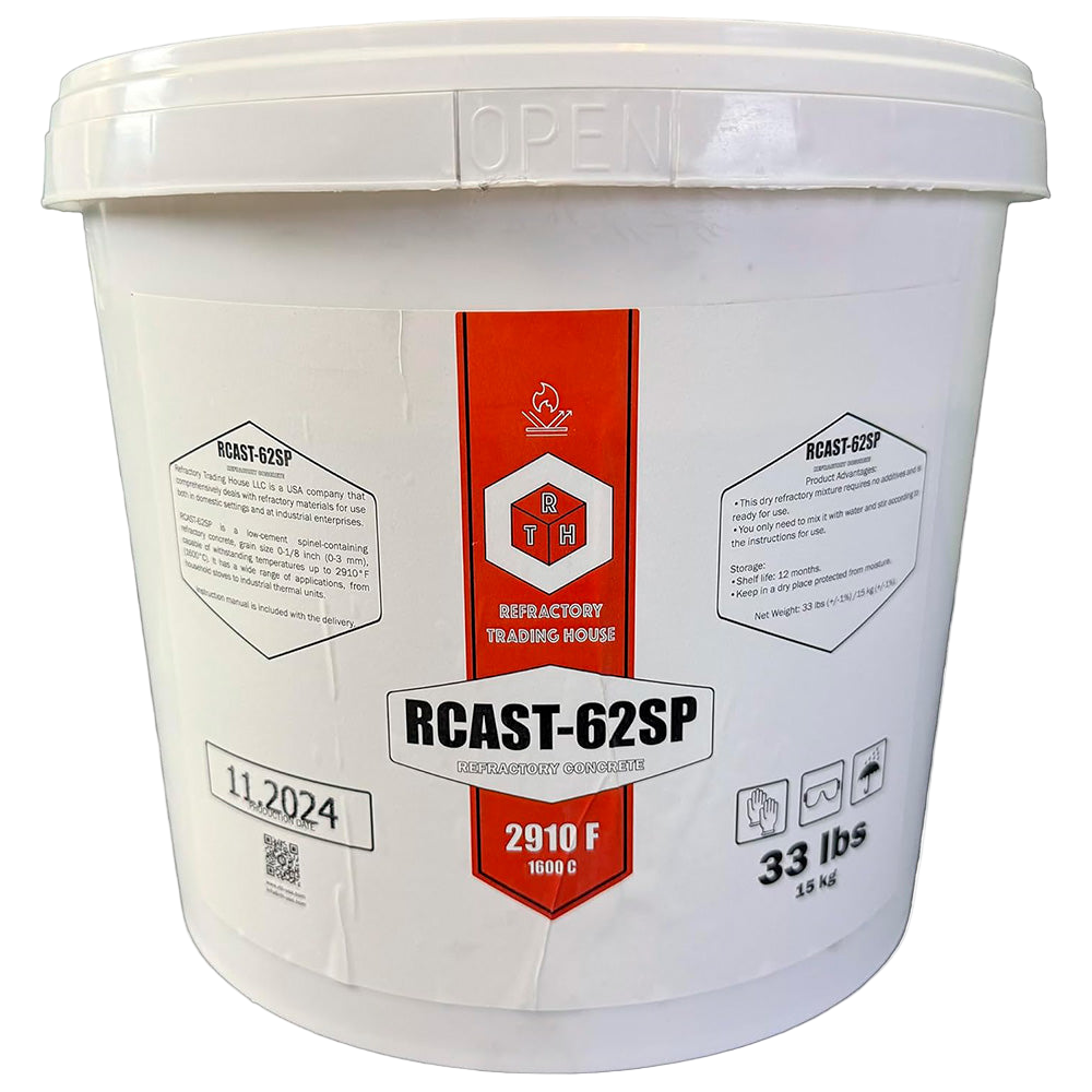 RTH-USA RCAST-62SP Low Cement Refractory Concrete 33 lb