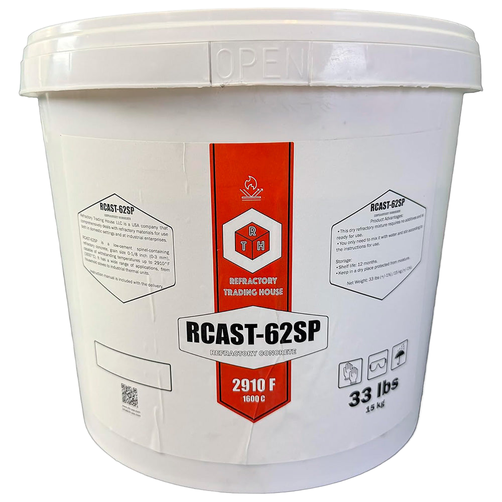 RTH-USA RCAST-62SP Low Cement Refractory Concrete 33 lb