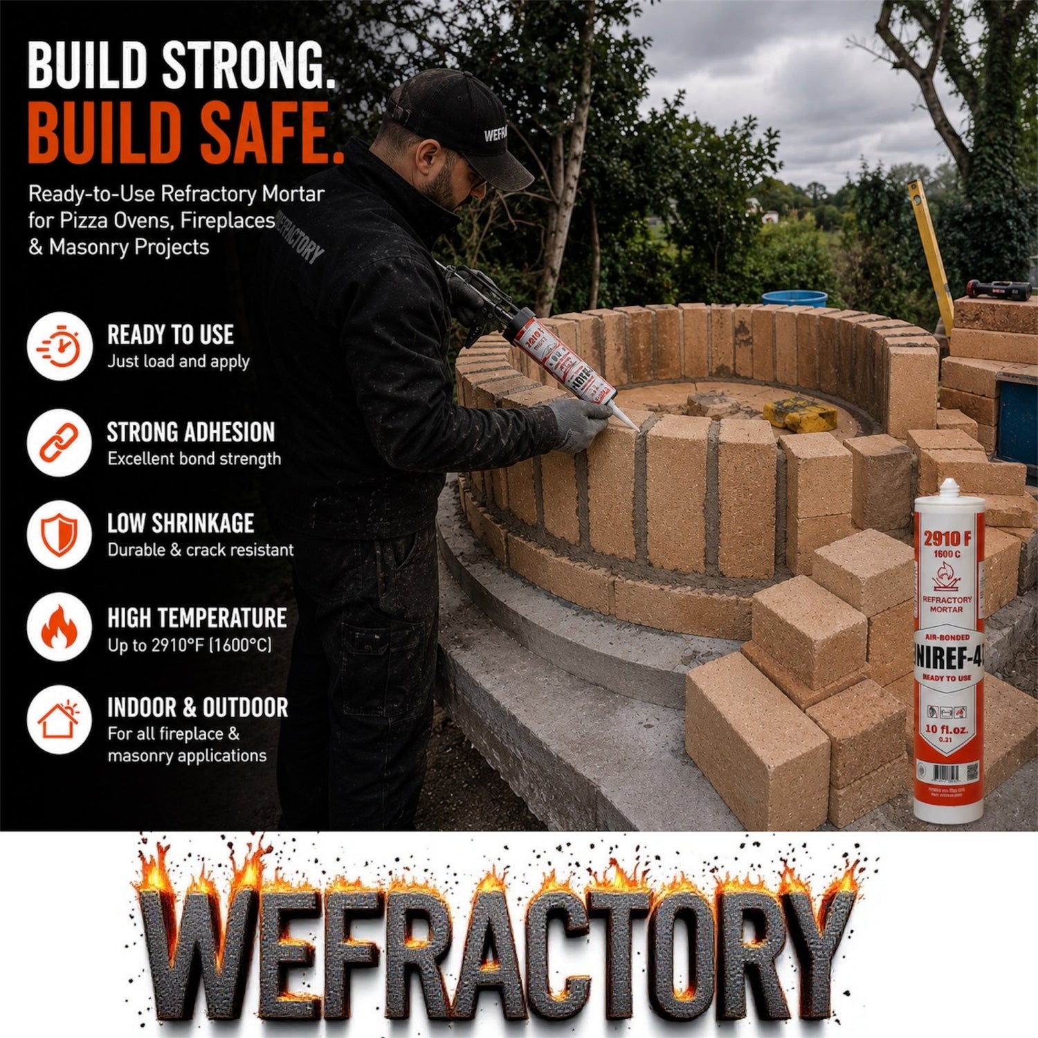 RTH-USA UNIREF-40 refractory mortar 10 fl.oz. tub product photo